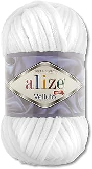 100 g Alize Velluto Wool in 30 Selections (55 | White)