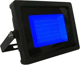 30W Blue LED Slimline Floodlight, Waterproof Outdoor Light, IP65 Rated Focus Light for Small Gardens & Effect Lighting, Energy-Efficient A+ Rating, 240W Equivalent with 120-Degree Beam Angle
