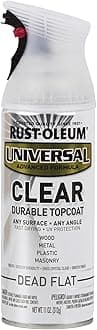 302151 Clear Topcoat Universal Metallic Spray Paint Concrete, Wood, Metal (Clear Dead Flat - 312 Grams)