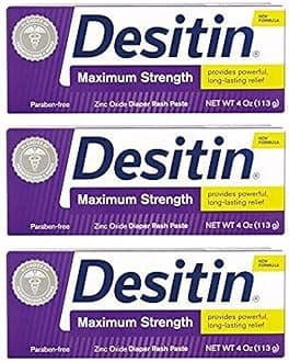Maximum Strength Original Diaper Rash Paste 4 oz tube (Pack of 3)