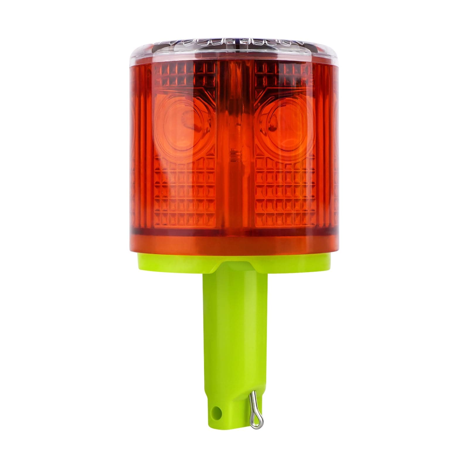 Aolyty Solar Strobe Warning Light 360 Degree Single Column Super Bright Waterproof IP48 for Construction Traffic Dock Marine Light Control Flashing (Red)