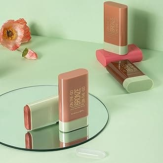 Mysense Cream Bronzer Stick, Shimmer Face Highlighter Stick, Buildable Highlight Contour Stick Makeup, Silky Smooth Formula for A Natural Radiant Look, 04 Beach Glow