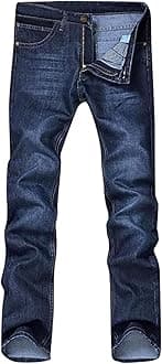 Men's Classic Relaxed Fit Jean Lightweight Straight Leg Washed Denim Jeans Retro Distressed Loose Fit Jean Pants