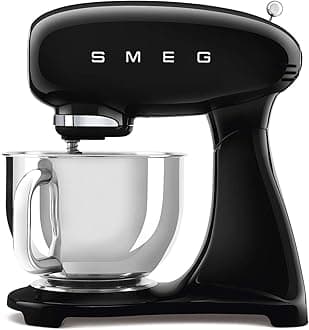 SMF03BLUK Full Colour Stand Mixer, Retro 50's Style with 4.8L Stainless Steel Bowl, Safety Lock, 10 Variable Speeds, 800W, Black