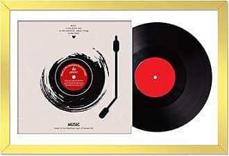 Vinyl Record Frame for The Wall Display Album Cover, Gold 16x24 Frame for Any 12 Inch LP Record with Cover - 1 Pack/Gold
