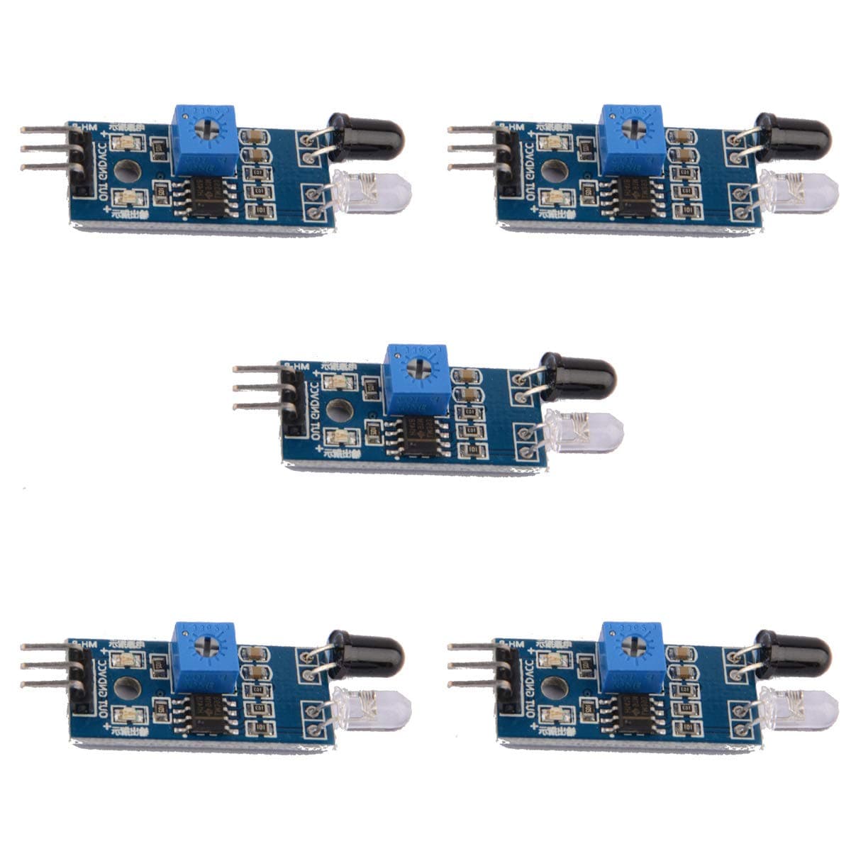 5-Pack IR Infrared Obstacle Avoidance Sensor Module for Arduino Smart Car Robot 3 wire