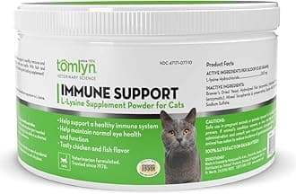 Tomlyn Immune Support Daily L-Lysine Supplement, Fish-Flavored Lysine Powder for Cats and Kittens, 3.5oz