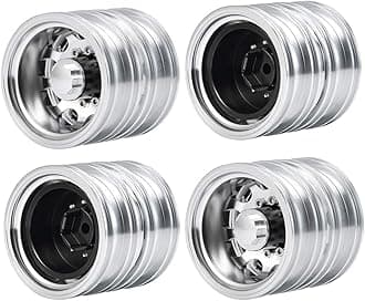 RC-Hub 4pcs Aluminum Alloy Rear Wheel Rims for 1/14 Tamiya Trailer Tractor Truck RC Car