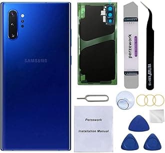 OEM Rear Back Glass Replacement for Samsung Galaxy Note 10+ Plus 6.8 inches 5G with Reparing Toolkit and Pre-Installed Adhesive (Aura Blue)