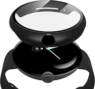 Misxi2 Pack Hard PC Case with Screen Protector Compatible with Google Pixel Watch 2 (2023) / Pixel Watch 41mm, High Sensitivity Lightweight Anti-Fall Cover for Pixel Watch, Black