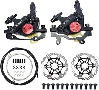 Zoom XTECH HB-100 Mountain Bike Hydraulic Line Pulling Disc Brakes Electric Folding Car Mountain Road Bike Line Pull Oil Brake with Discs