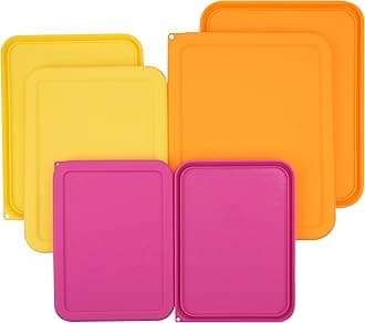 3 Cup 6 Cup 11 Cup Rectangle Silicone Storage Cover Lids Replacement for Pyrex 7210-PC, 7211-PC, 7212-PC Glass Bowls, (Container not Included) 6 Pack, Microwave, Dishwasher and Freezer Safe