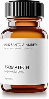 AromaTech Palo Santo & Amber Premium Aroma Oil – Grounding & Inspiring Home Fragrance with Notes of Clary Sage & Lavandin for Scent Diffusers, Cold-Air and UltraSonic Scent Machines – 60 mL