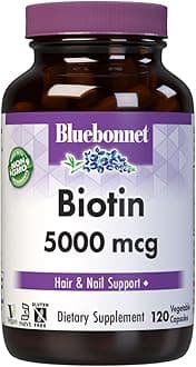 Nutrition Biotin 5000 mcg, Hair & Nail Support*, Non-GMO, Vegan, Kosher Certified, Gluten-Free, Soy-Free, Dairy-Free, 120 Vegetable Capsules, 120 Servings
