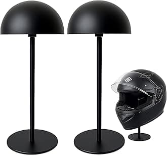 motofans Helmet Stand - Metal Rotation Stand for Motocycle, Caps, Hats & Rugby Helmets