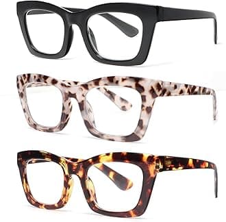 Oprah Style Reading Glasses for Women, Blue Light Blocking Stylish Oversized Computer Readers Spring Hinge