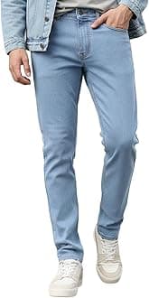 Men's Slim Fit Mid Rise Washed Jeans Stretchable