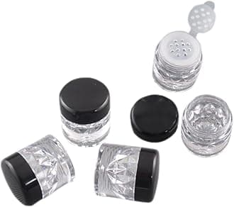 5 Pcs Luxury Empty Plastic Mini Makeup Loose Powder Box Cosmetic Eyeshow Powder Bottles Container Concealer Powder Sifter Jar With Screw Lids