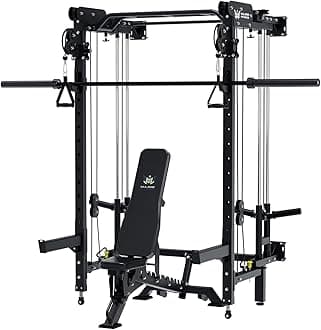 MAJOR FITNESSF35 Folding Power Rack 4-in-1 Home Gym with Cable Pulley System, Multi-Grip Pull-Up Bar, Landmine, 80+ Exercises Space-Saving Gym Equipment Easy Folding for Small Spaces