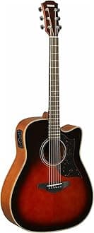 Yamaha 6 String Series A1M Acoustic-Electric Guitar-Mahogany, Tobacco Sunburst, Dreadnought Cutaway TBS