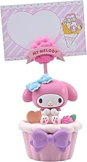 Hello Kitty Memo Stand Party Time My Melody Functional Accessory, Designed to Hold Notes/Reminders/Images, Desk or Workspace Display Toy, Party Themed Figures, For Fans All Ages