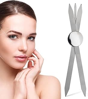 Charme Princesse Eyebrow Ruler Stainless Steel Tattoo Eyebrow Stencil Ruler Three-Point Positioning Permanent Eyebrow Makeup Measuring Symmetrical tool(Silver) LB000249-5
