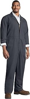 Red Kap Men's Twill Action Back Coverall, Charcoal, 34