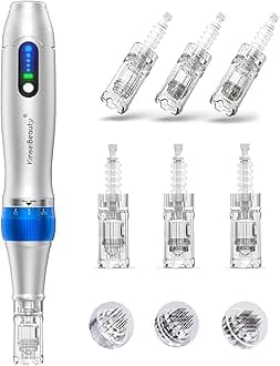 KinseiBeauty Professional Microneedling Pen with 5-Speed, Ultima A6 Pro Wireless Adjustable Micro Needling Microneedle Machine w/2 * 12pin, 2 * 24pin,2 * 36pin Replacement Cartridges Needles
