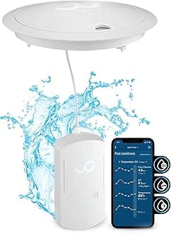 WaterGuru Sense S2 Smart Pool Monitor – Digital Pool & Spa Water Tester for Chlorine, pH, CYA & Alkalinity – Wi-Fi Enabled – Includes C5 Cassette, Float Ring & Batteries