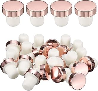 sourcing map 24 Pcs Wine Bottle Corks, T-Shaped Stopper Cork, Wine Stopper, Reusable Wine Bottle Corks Sealing Plug Bottle for Homemade Wine Beer Bottles,Rose Gold