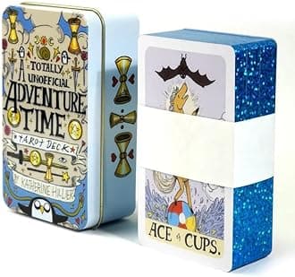 AYME Totally Unofficial Adventure Time Tarot Card Game in A Tin A 78-Card Deck with Guidebook Gilded Golden (Limited Edition) 400 GSM Gold Core Cardstock for Adults