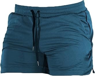 Maiyifu-GJ Men's Casual Bodybuilding Gym Shorts Workout Training Quick Dry Short Pants Lightweight Fitness Exercise Shorts (Blue,Medium)