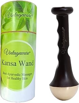 Vintageware® Hand Grip Kansa Wand Face Massager for Natural Glow, Detoxification And Deep Relaxation (Dark Brown)