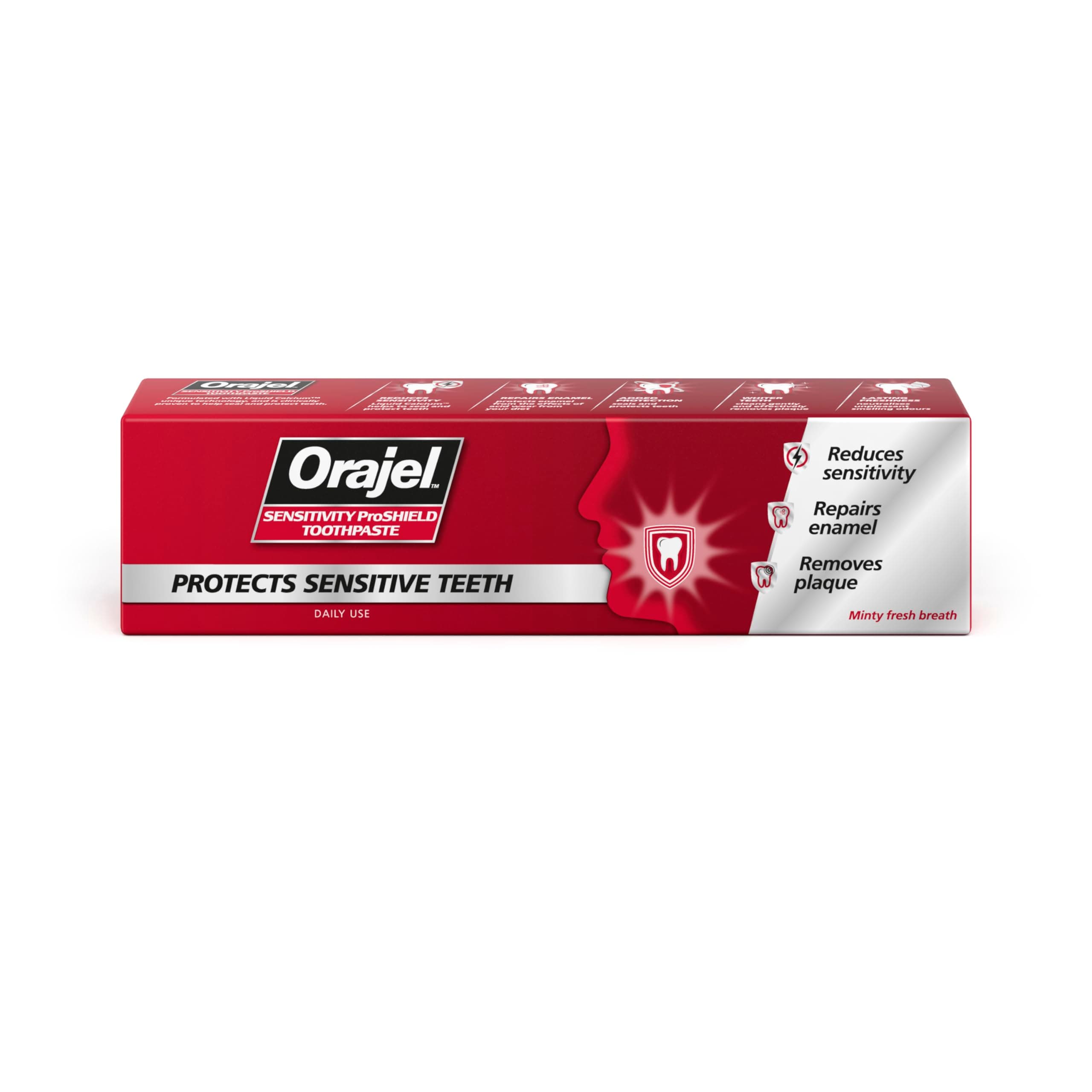 Orajel Toothpaste for Sensitive Teeth, Soothes & Protects gums, Packaging Varies, 75ml