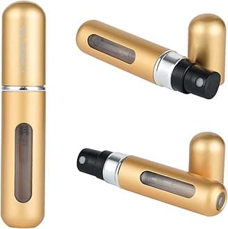 6ML Perfume Atomiser Aftershave Travel Refillable Bottle Portable Handbag Spray-Nicotine Free (Gold)