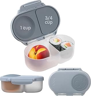 Snack Box - Leakproof Mini Bento Box for Kids & Toddlers, 2 Compartment Snack Containers for Kids, Lunch Containers, Dishwasher Safe, BPA Free, PFAS Free, Ages 4m+, 1 3/4 Cup - Chill Out