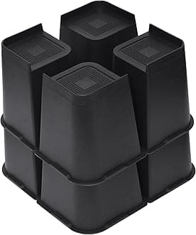 MYMULIKE Bed Risers Heavy Duty, Oversized Furniture Risers, Support Up to 6000 Lbs, Lift 8 inch for Couch, Sofa, Table,Chair (Black 8 Pack, 8 inch)