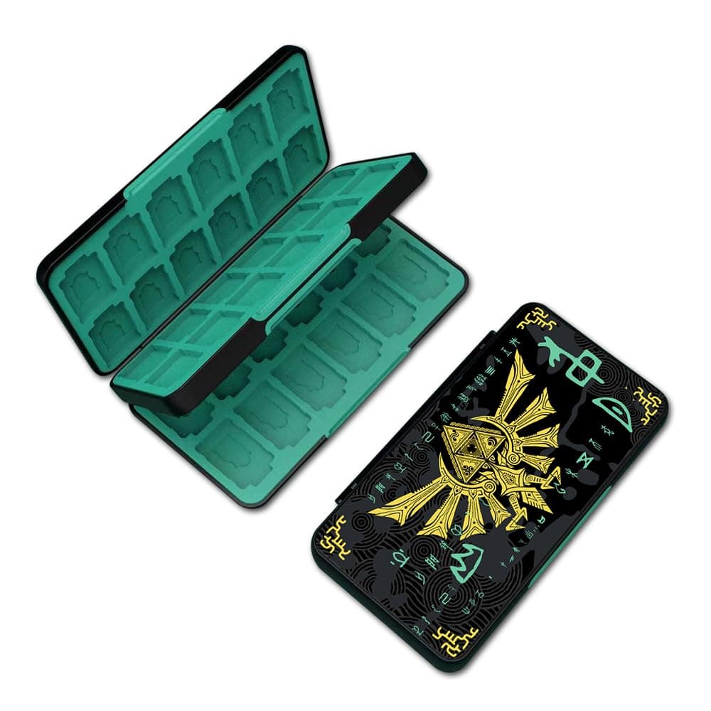 PERFECTSIGHT 48 Switch Game Card Case for Nintendo Switch OLED/Switch Lite, Game Holder Cartridge Case for Game Cards and SD Cards, Portable Compact Storage Case Box, Black for Zelda Tears of Kingdom
