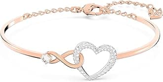 Infinity Heart Jewelry Collection, Necklaces and Bracelets, Rose Gold & Rhodium Tone Finish, Clear Crystals