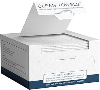 Clean Skin Club - Clean Towels | Worlds 1ST Biodegradable Face Towel | Disposable Makeup Removing Wipes | 100% Organic Viscose | 25CT | Super Soft For Sensitive Skin | Dry Cleanser Towelettes