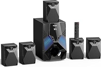 1000W Surround System 5 Wired Satellite Audio Speakers 8 inch Subwoofer 5.1/2.1 Channel Home Theater Deep Bass Support ARC Optical Bluetooth Karaoke Input