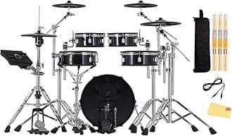 Roland VAD307 V-Drums Acoustic Design Electronic Drum Set Bundle with 3.5mm Audio Cable, Drumstick Bag, 3 Pairs of Drumsticks, and Austin Bazaar Polishing Cloth