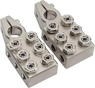 Acid Battery Terminal Connector, Battery Terminal Clamps High Toughness High Accuracy 1 Pair Rugged 12 Way for Car