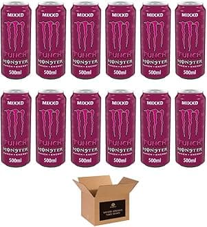Energy Drink Flavours | Juiced, Zero Sugar, Ultra, Monarch, Fiesta Mango, Strawberry Dreams, VR46, Punch | High Caffeine Sports Energy Drink (Mixed Punch - 500ml x 12Pack)