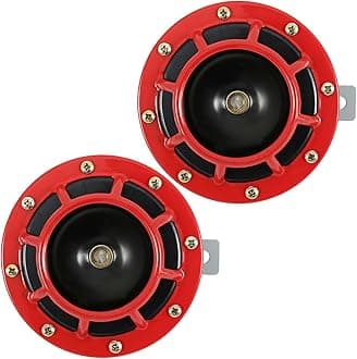 2pcs 12V Car Horn Kits,Super Loud Train Horns For Truck, Loud Dual-Tone Waterproof Electric Air Horns, Automotive Accessories Universal for Cars Pickup Trucks Motorcycle Bike Boat