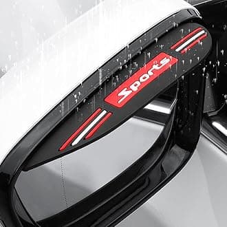 Pincuttee 2PC Side Mirror Visor Rain Guards,Car Rear View Mirror Rain Cover,Silicone Rain Shield,Mirror Cover Rubber Visor Guard(Black-Sport,2Pack)