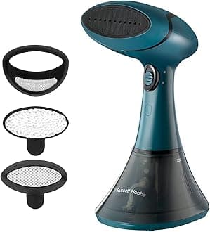 Steam Genie Handheld Clothes Steamer, No Ironing Board Needed, Ready to Use in 45s, Power Indicator, Auto-Off, 200ml Removable Water Tank, 3 Attachments, 7m Steam Time, 1600W, 27220