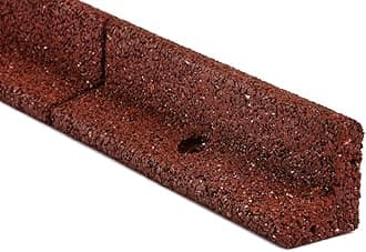 L No-Dig Rubber Landscape Edging with Hardware, 3.125" x 24', Red