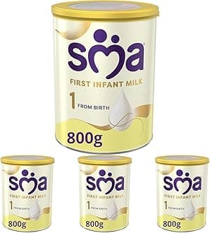 SMA First Infant Baby Milk Powder Formula, from birth, 800 g (Pack of 4)