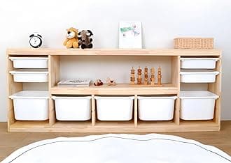LITFAD Wooden Closed Back Bookshelf Freestanding Bookcase Modern Display Cabinet Shelf with Drawers Toy Storage Cabinet for Bedroom, Living Room - 77" L x 12" W x 30" H White